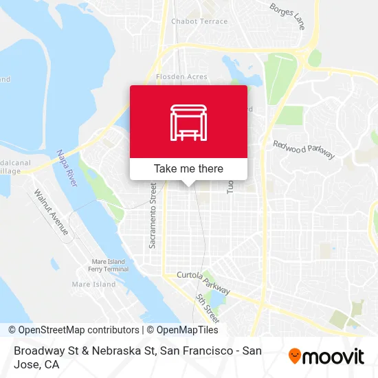 Broadway St & Nebraska St map