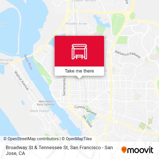 Broadway St & Tennessee St map