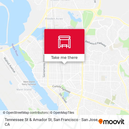 Tennessee St & Amador St map