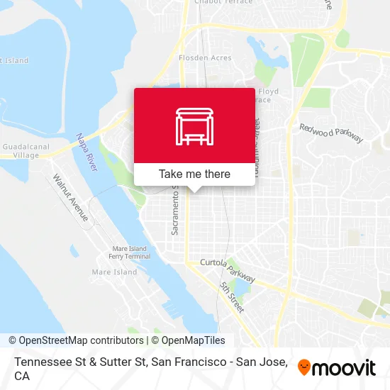 Tennessee St & Sutter St map