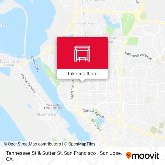Tennessee St & Sutter St map