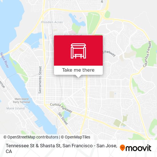 Tennessee St & Shasta St map