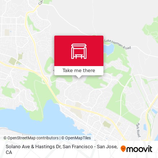 Solano Ave & Hastings Dr map