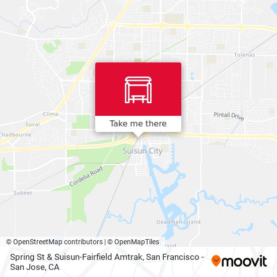 Spring St & Suisun-Fairfield Amtrak map