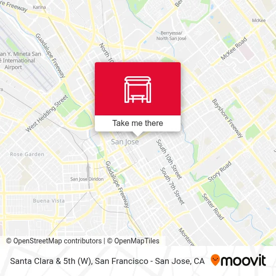 Santa Clara & 5th (W) map