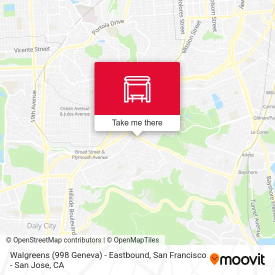 Mapa de Walgreens (998 Geneva) - Eastbound