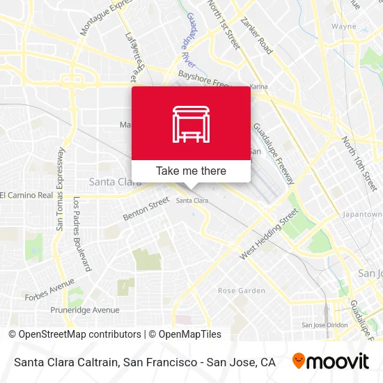Santa Clara Caltrain map