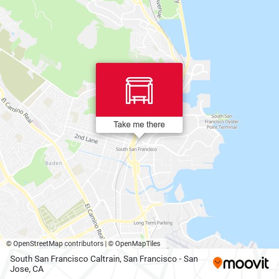 Mapa de South San Francisco Caltrain