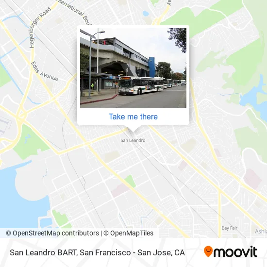 Mapa de San Leandro BART