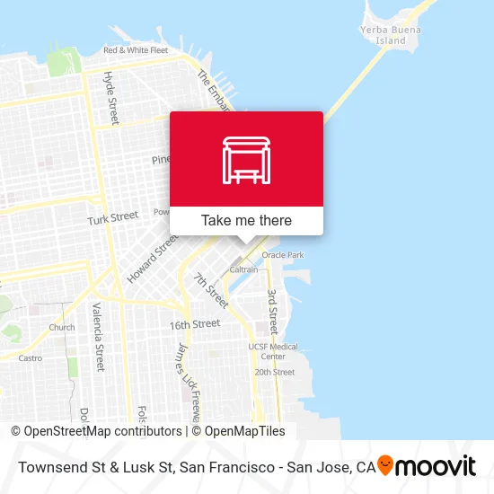 Townsend St & Lusk St map