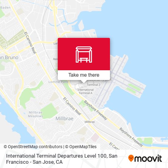 Mapa de International Terminal Departures Level 100