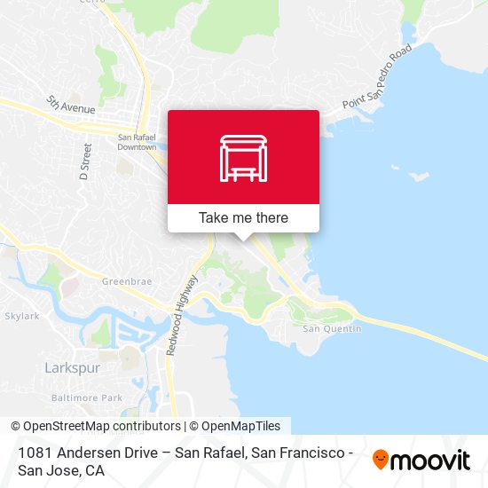 Mapa de 1081 Andersen Drive – San Rafael