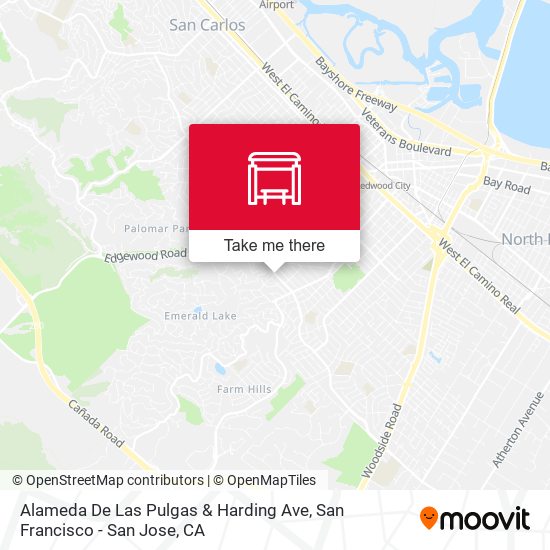 Mapa de Alameda De Las Pulgas & Harding Ave