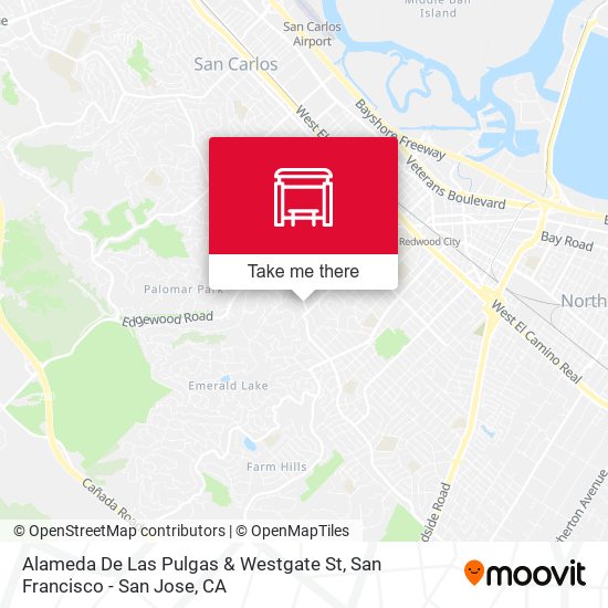 Alameda De Las Pulgas & Westgate St map