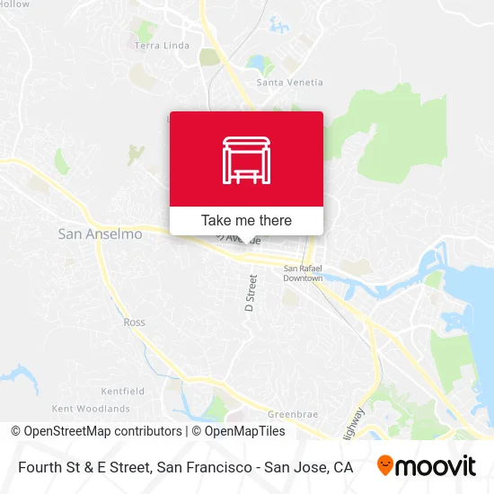 Fourth St & E Street map