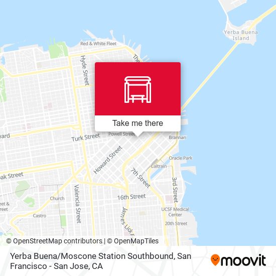Yerba Buena / Moscone Station Southbound map