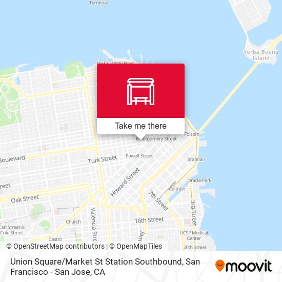Union Square / Market St Station Southbound map