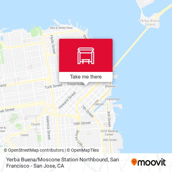 Mapa de Yerba Buena / Moscone Station Northbound