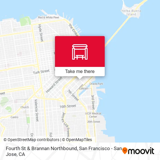 Mapa de Fourth St & Brannan Northbound