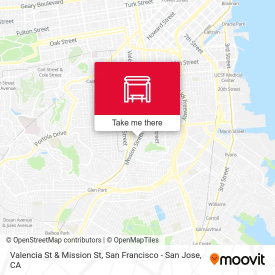 Valencia St & Mission St map