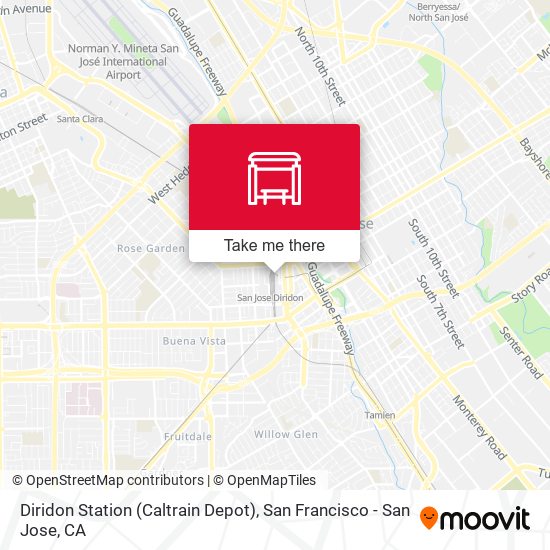 Mapa de Diridon Station (Caltrain Depot)