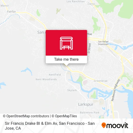 Sir Francis Drake Bl & Elm Av map
