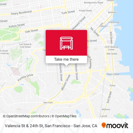 Valencia St & 24th St map