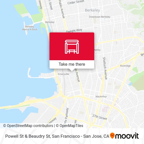 Powell St & Beaudry St map