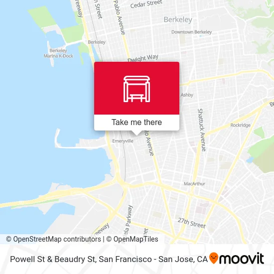 Powell St & Beaudry St map