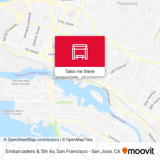 Embarcadero & 5th Av map