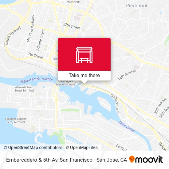 Embarcadero & 5th Av map