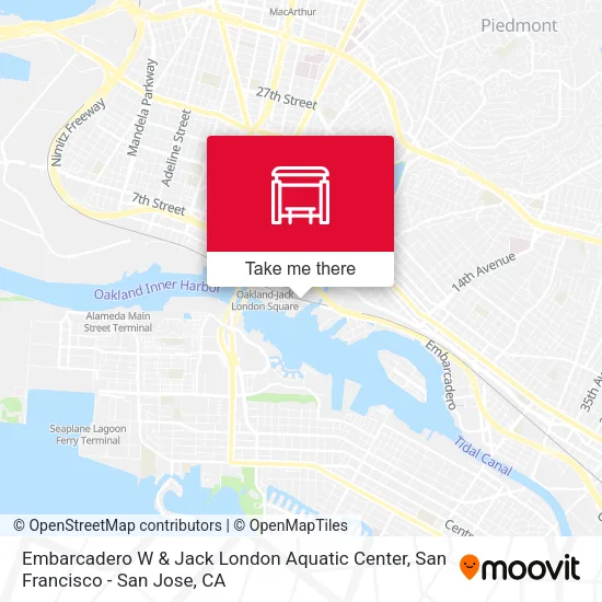 Embarcadero W & Jack London Aquatic Center map