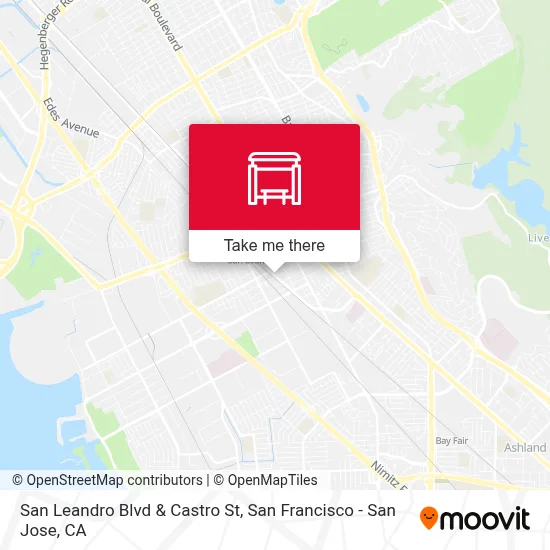 San Leandro Blvd & Castro St map