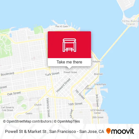 Powell St & Market St map