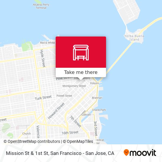 Mapa de Mission St & 1st St