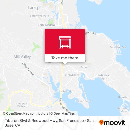 Mapa de Tiburon Blvd & Redwood Hwy