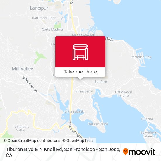 Tiburon Blvd & N Knoll Rd map