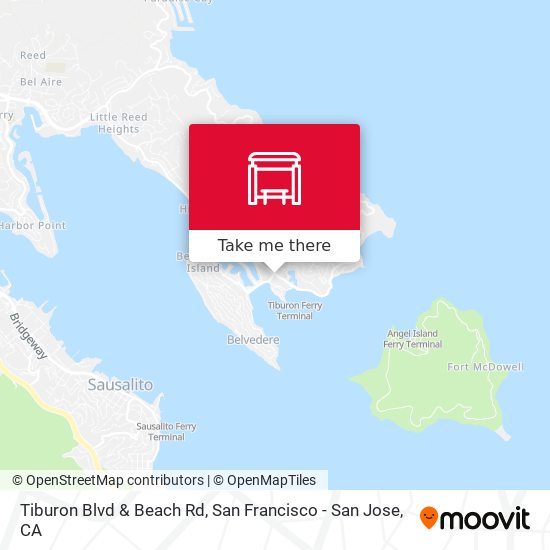Mapa de Tiburon Blvd & Beach Rd