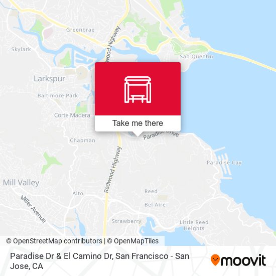 Paradise Dr & El Camino Dr map