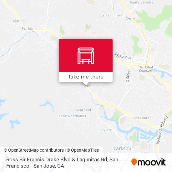Ross Sir Francis Drake Blvd & Lagunitas Rd map