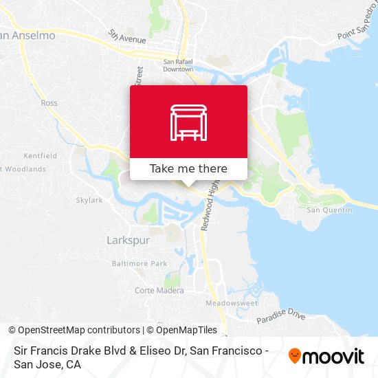 Sir Francis Drake Blvd & Eliseo Dr map