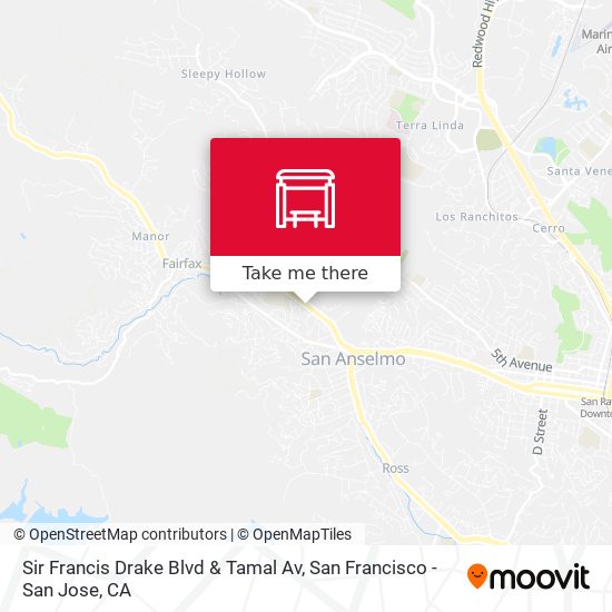 Sir Francis Drake Blvd & Tamal Av map