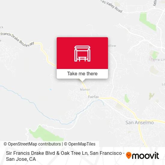 Sir Francis Drake Blvd & Oak Tree Ln map
