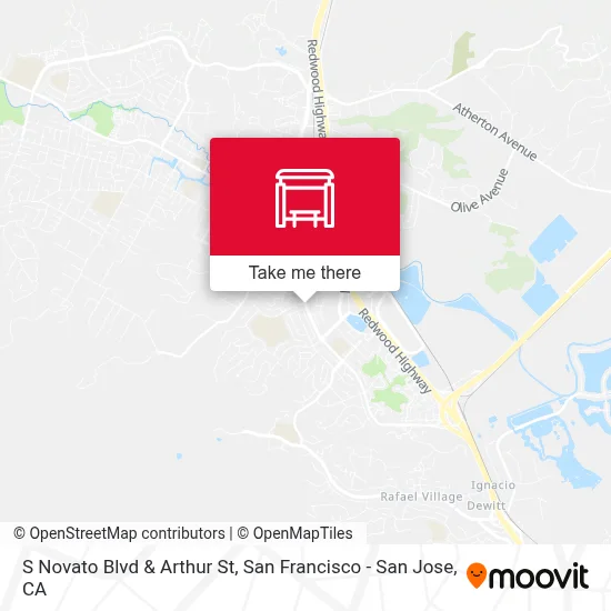 S Novato Blvd & Arthur St map