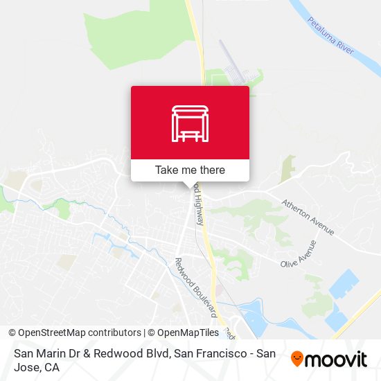 San Marin Dr & Redwood Blvd map