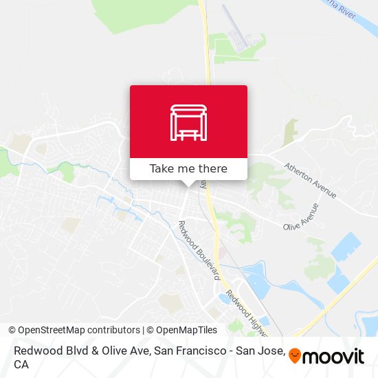 Redwood Blvd & Olive Ave map