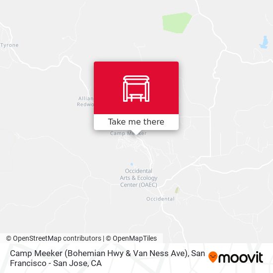 Camp Meeker (Bohemian Hwy & Van Ness Ave) map