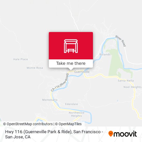 Mapa de Hwy 116 (Guerneville Park & Ride)