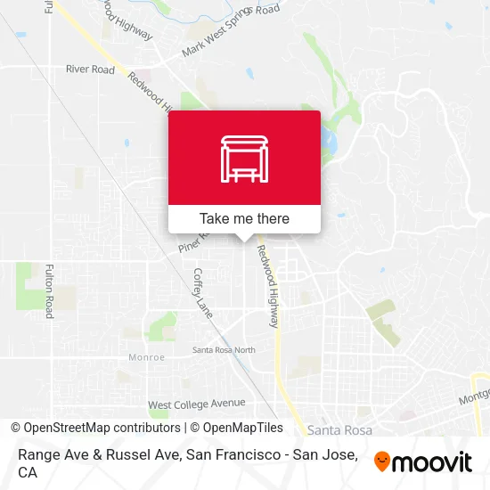 Range Ave & Russel Ave map