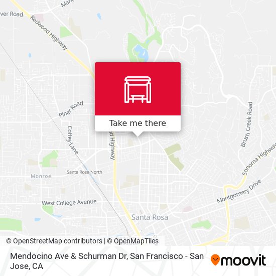 Mendocino Ave & Schurman Dr map